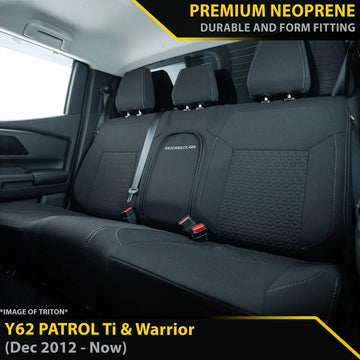 Nissan Patrol Y62 Ti & Warrior GP6 Premium Neoprene 2nd Row Seat Covers - Brixton 4x4 - Buy Online Now!